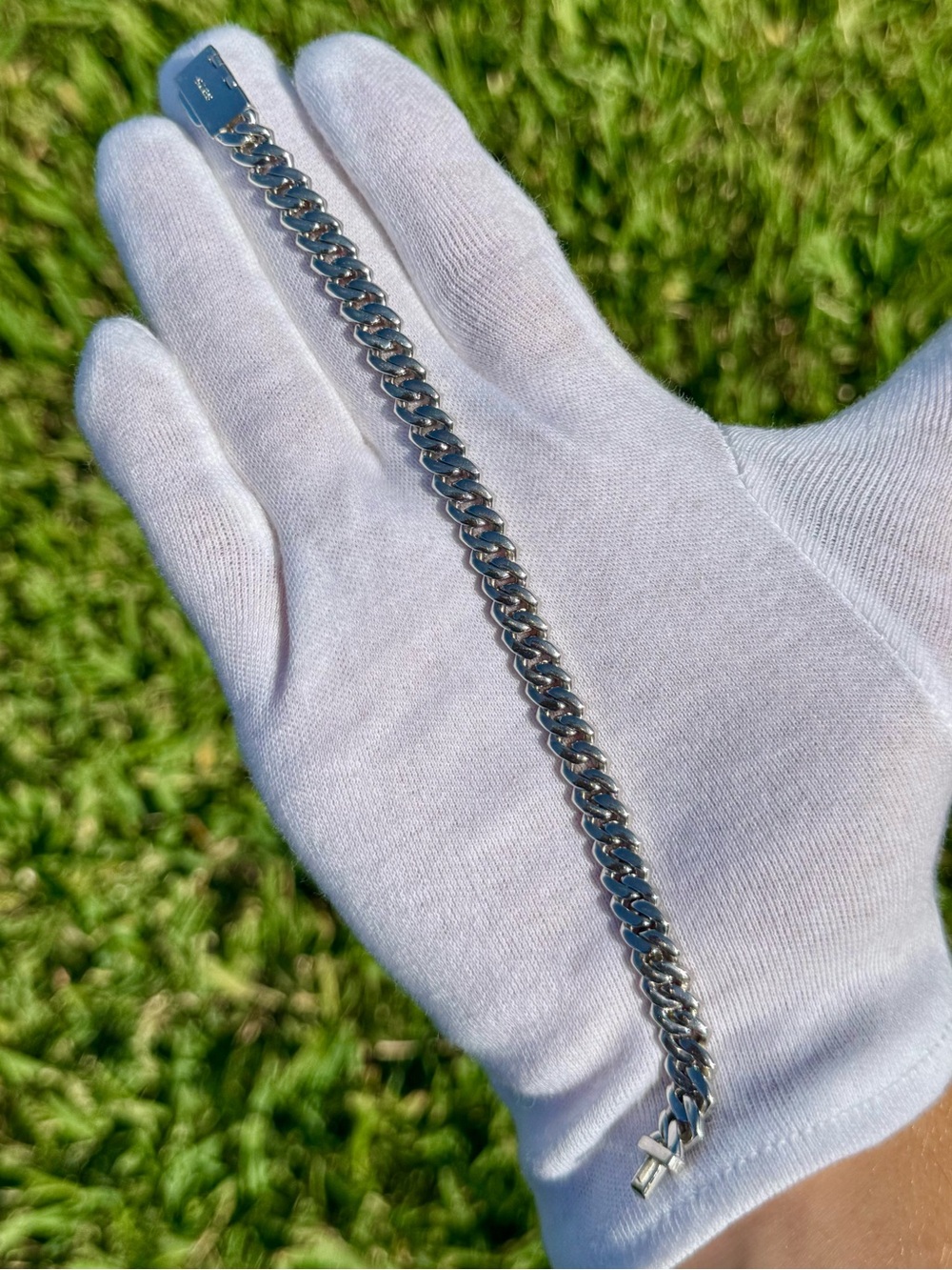 925 Silver, 3.4CTW Moissanite Square Miami Cuban Bracelet - Picture 4 of 7